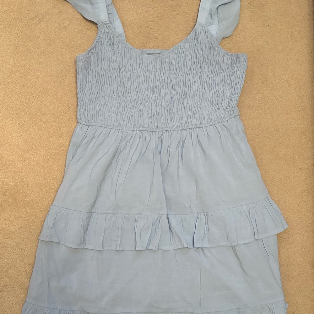 Amazon Light Blue Ruffle Mini Dress